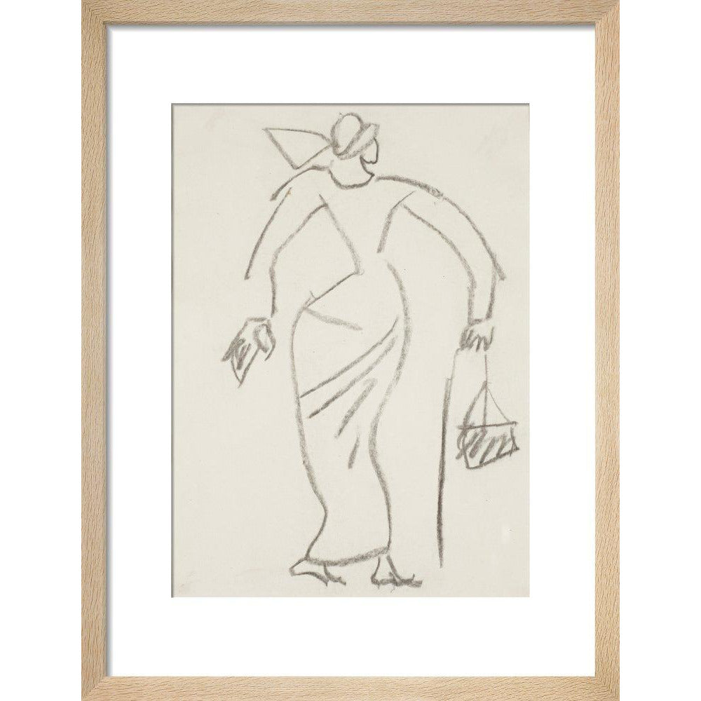 Woman with handbag - Art print