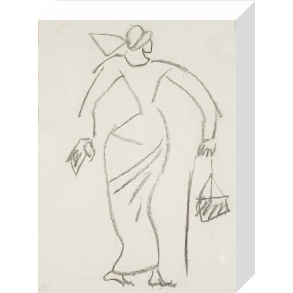 Woman with handbag - Art print