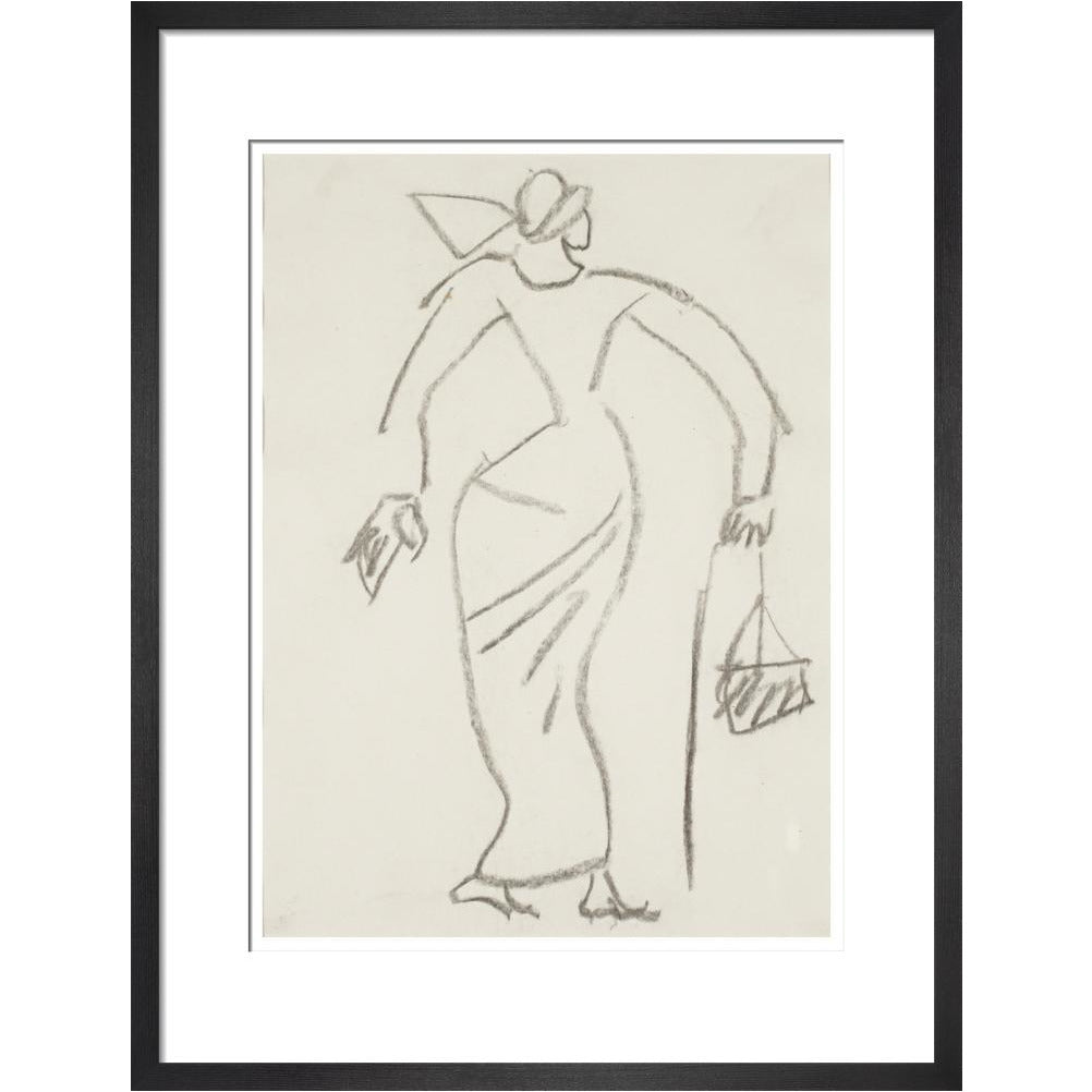 Woman with handbag - Art print