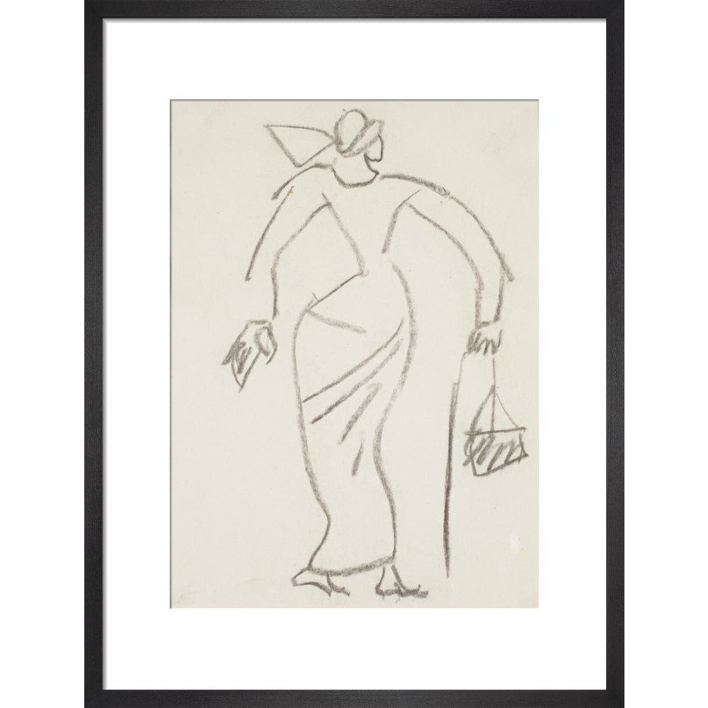 Woman with handbag - Art print