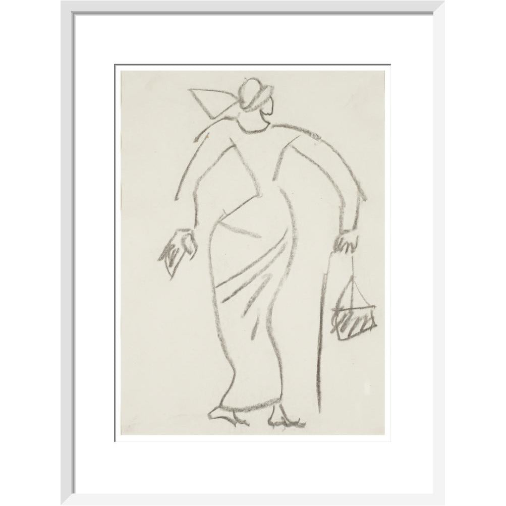 Woman with handbag - Art print