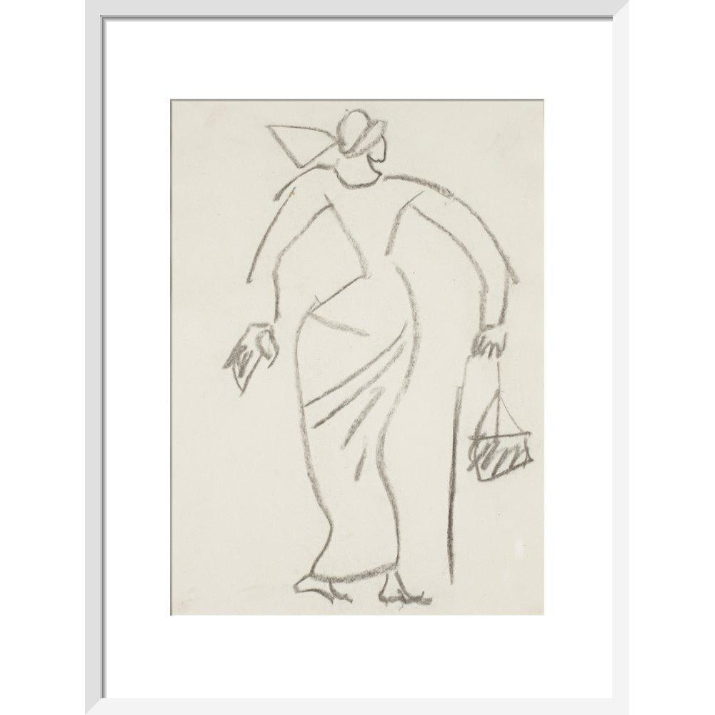 Woman with handbag - Art print