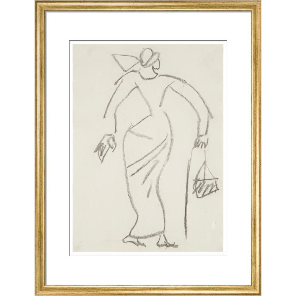 Woman with handbag - Art print