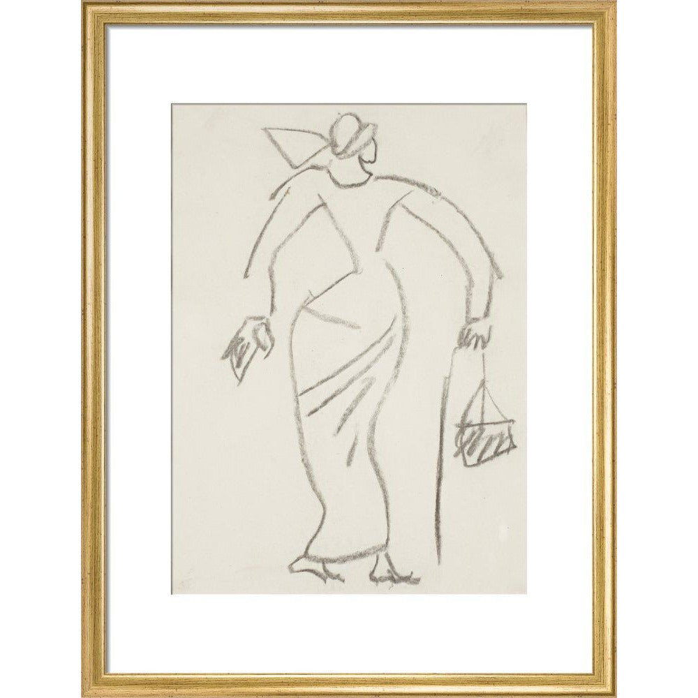Woman with handbag - Art print