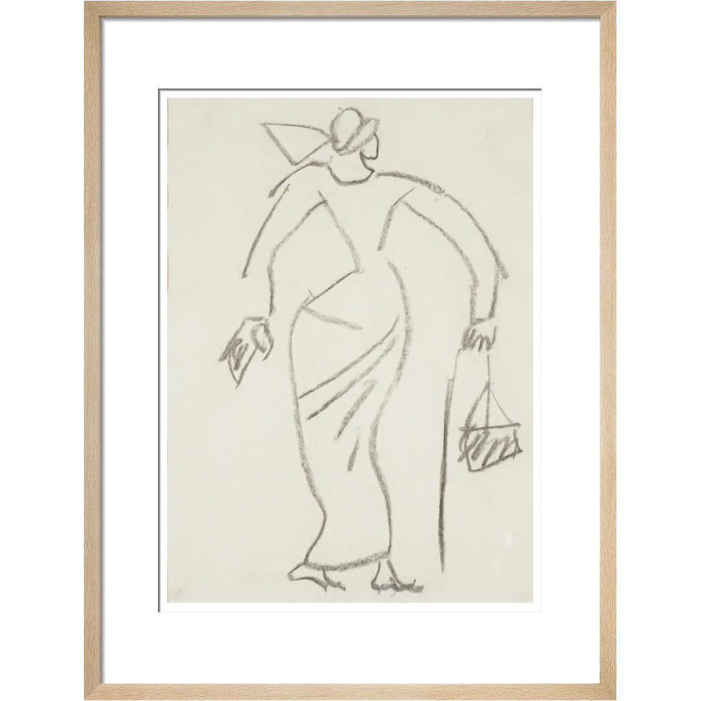 Woman with handbag - Art print