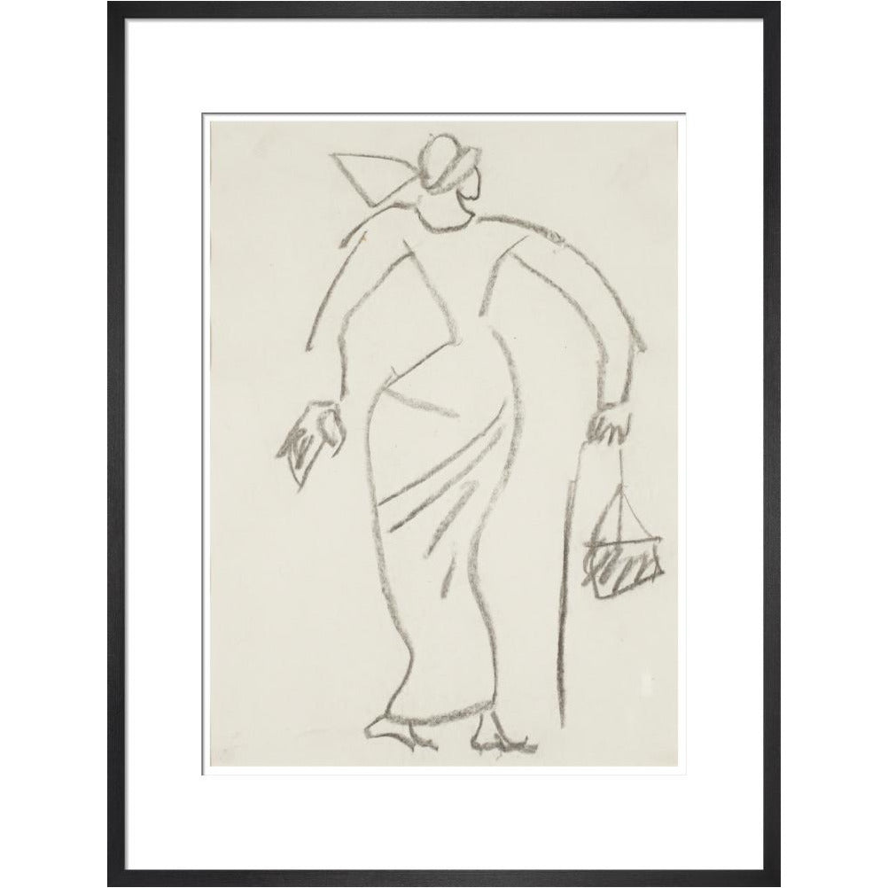 Woman with handbag - Art print