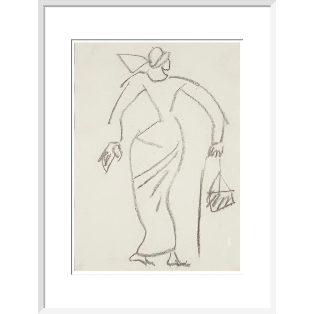 Woman with handbag - Art print