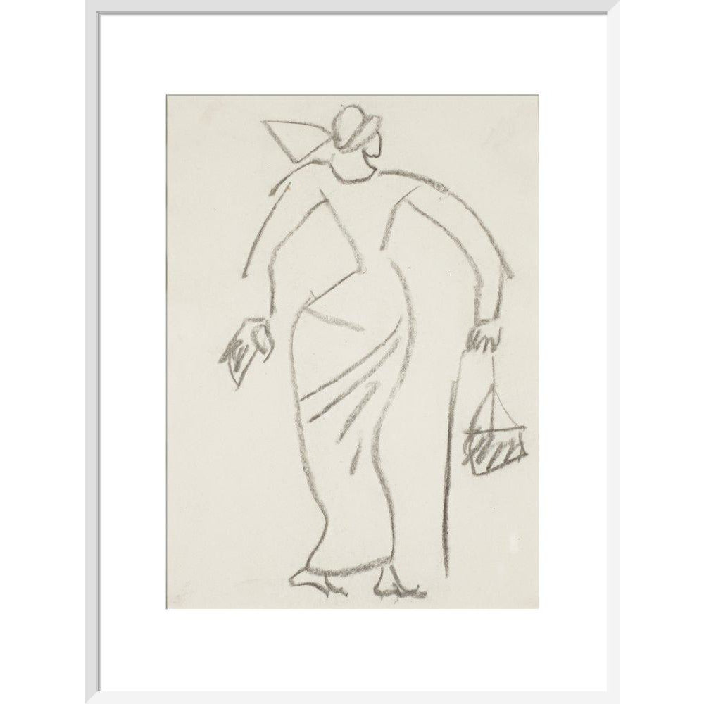 Woman with handbag - Art print