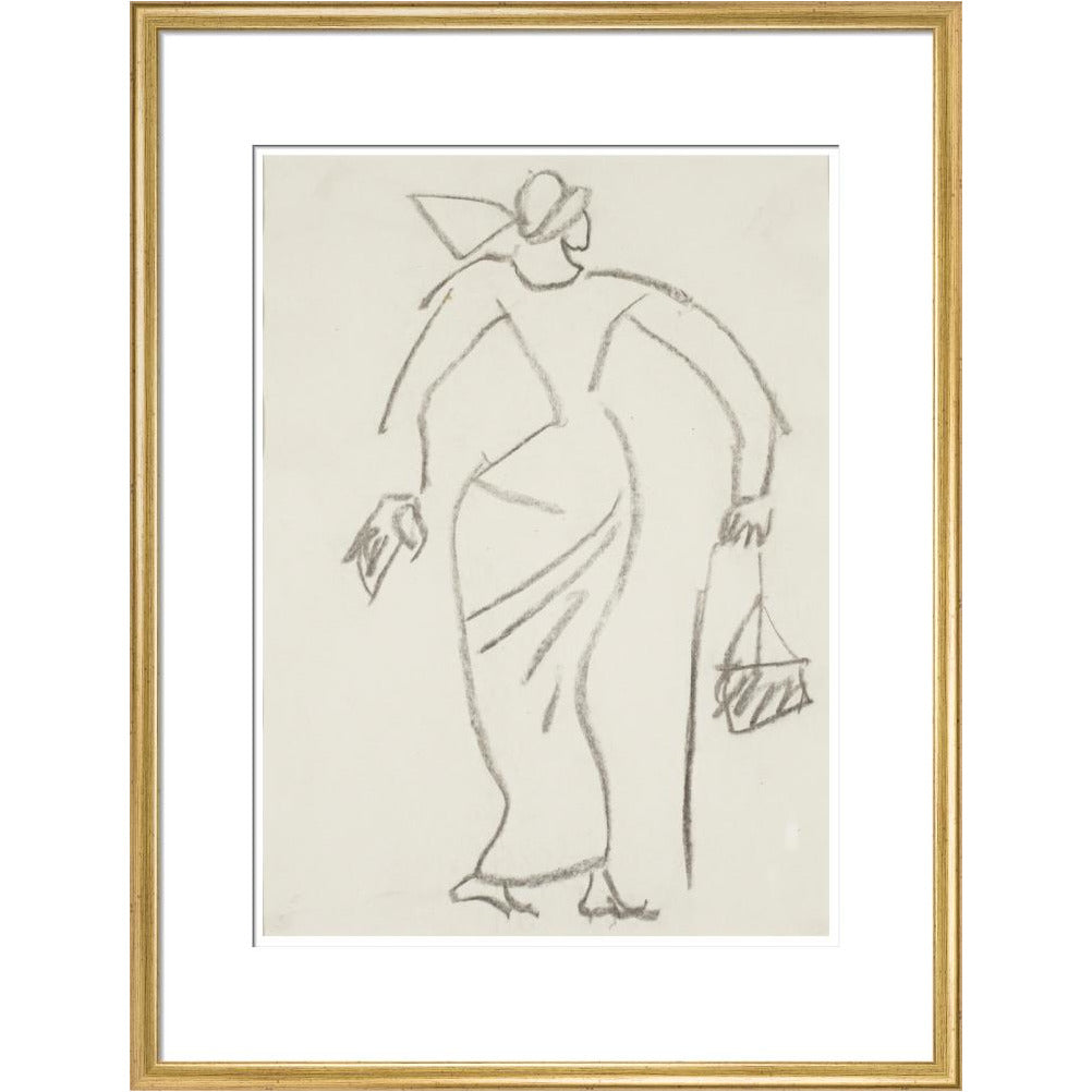Woman with handbag - Art print