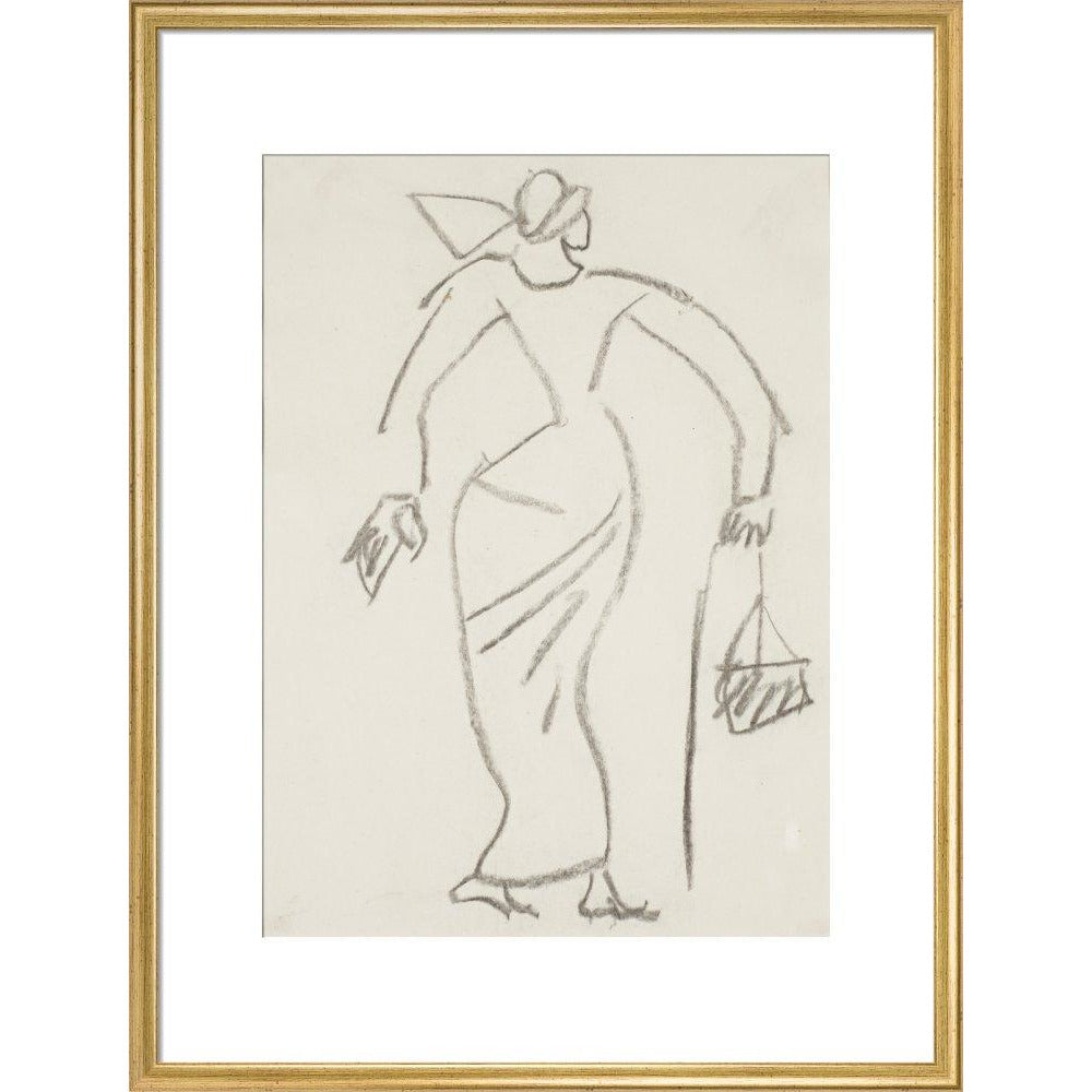 Woman with handbag - Art print