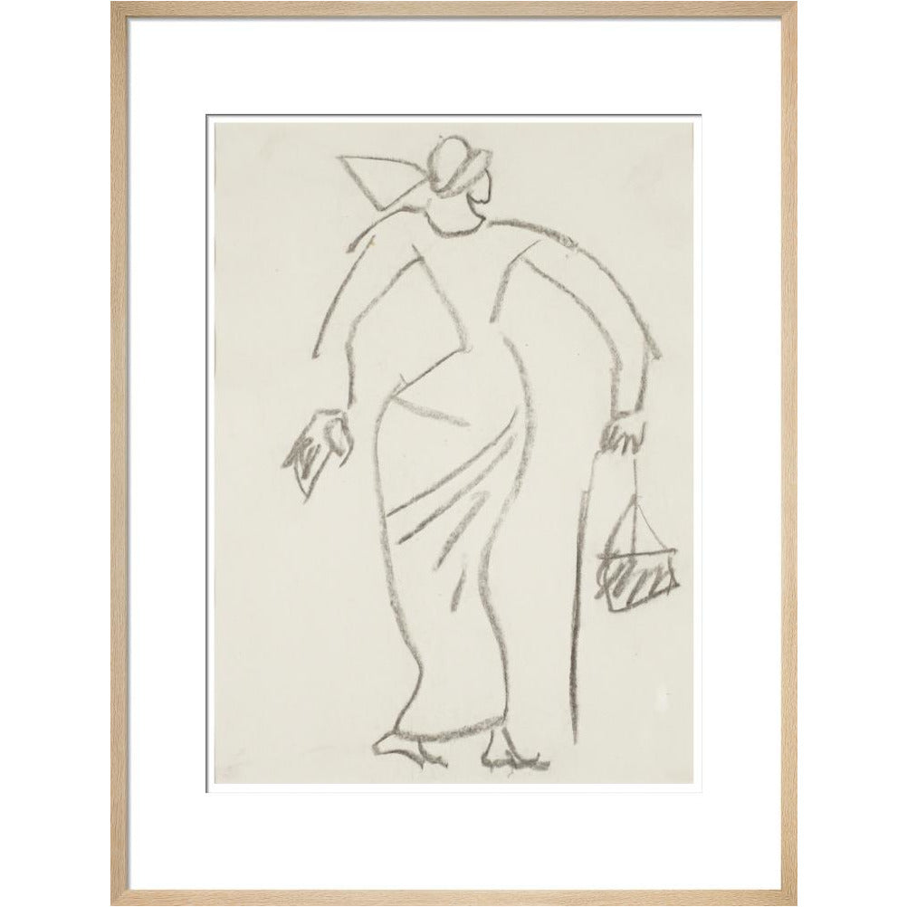 Woman with handbag - Art print