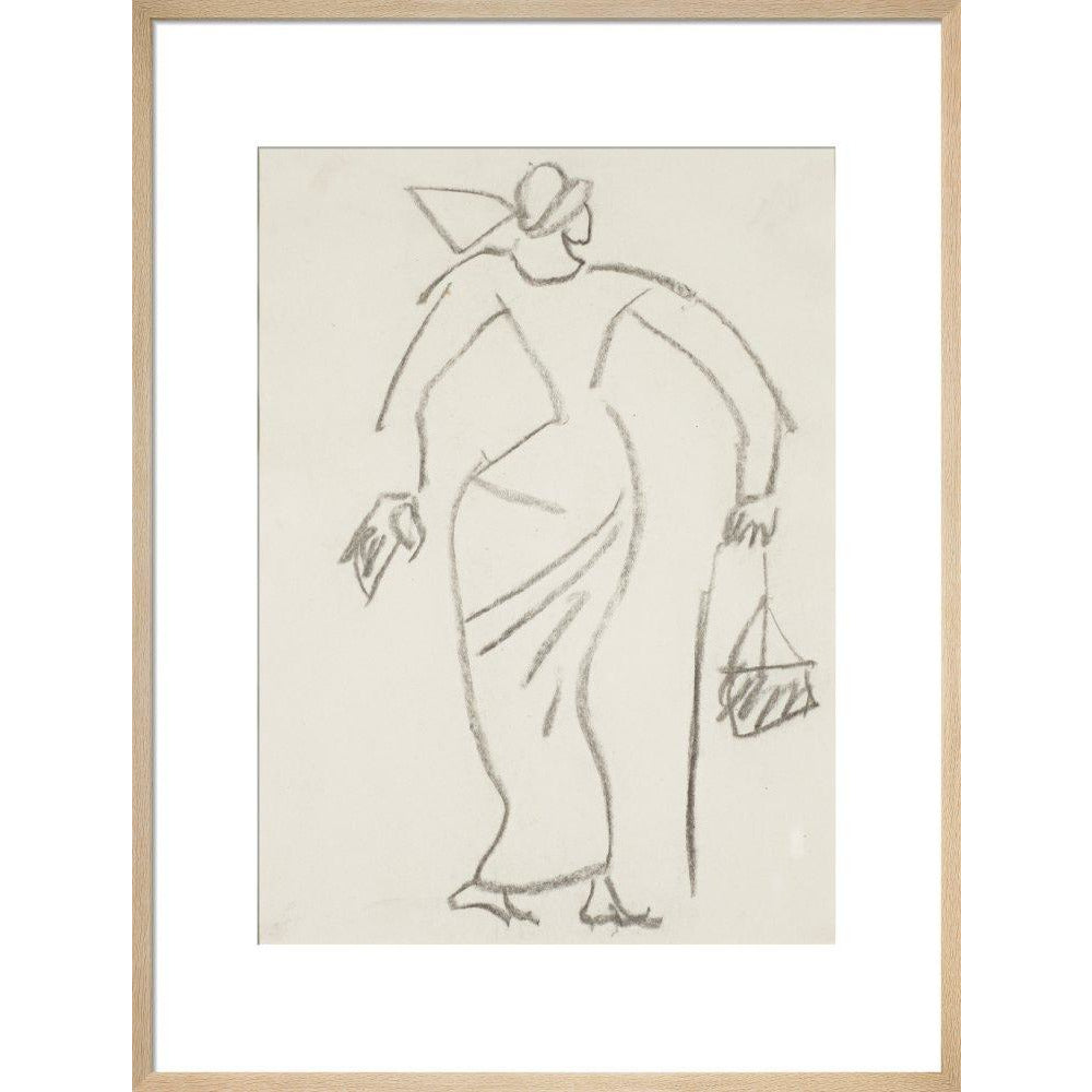 Woman with handbag - Art print