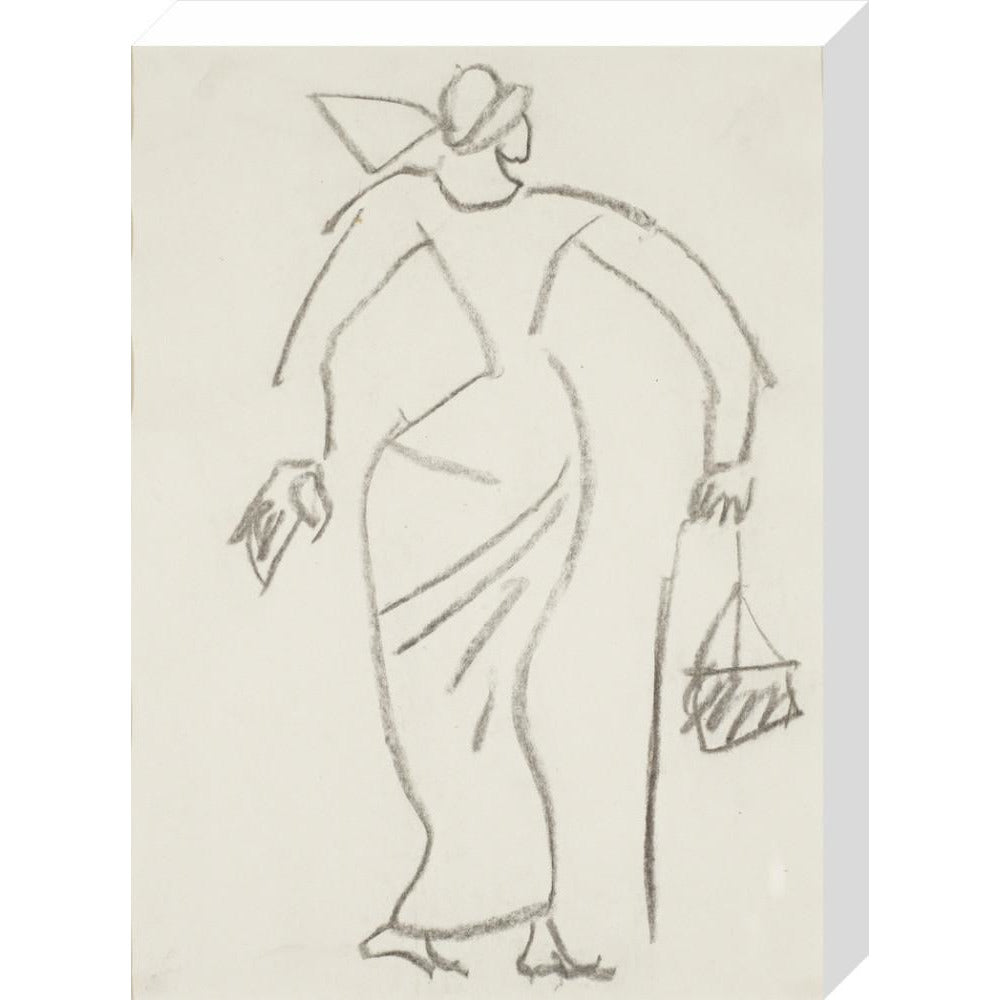 Woman with handbag - Art print