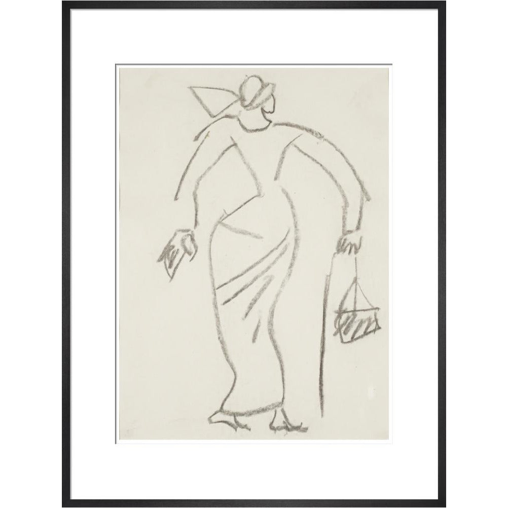 Woman with handbag - Art print