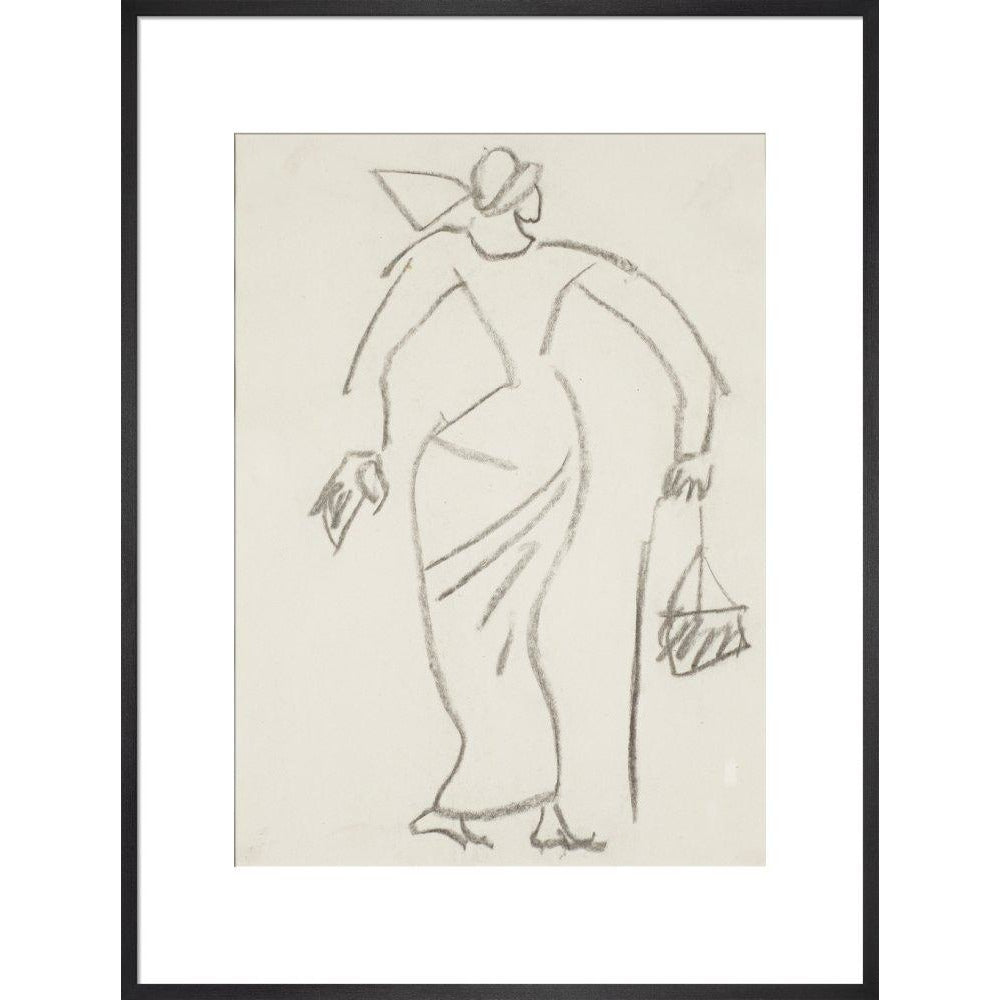 Woman with handbag - Art print