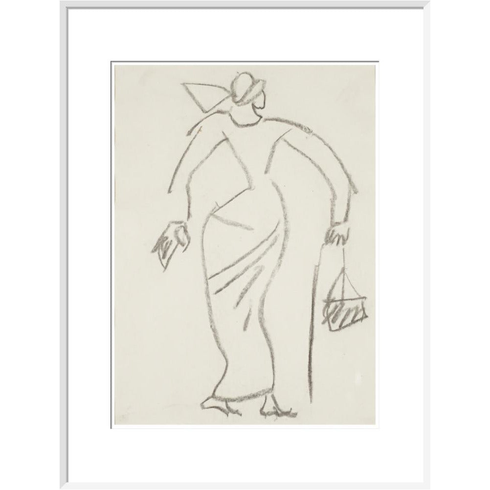 Woman with handbag - Art print