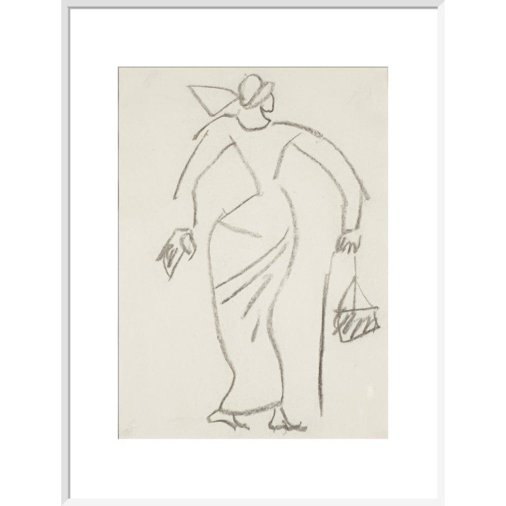 Woman with handbag - Art print