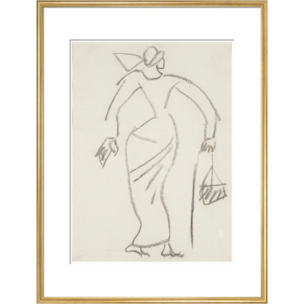 Woman with handbag - Art print