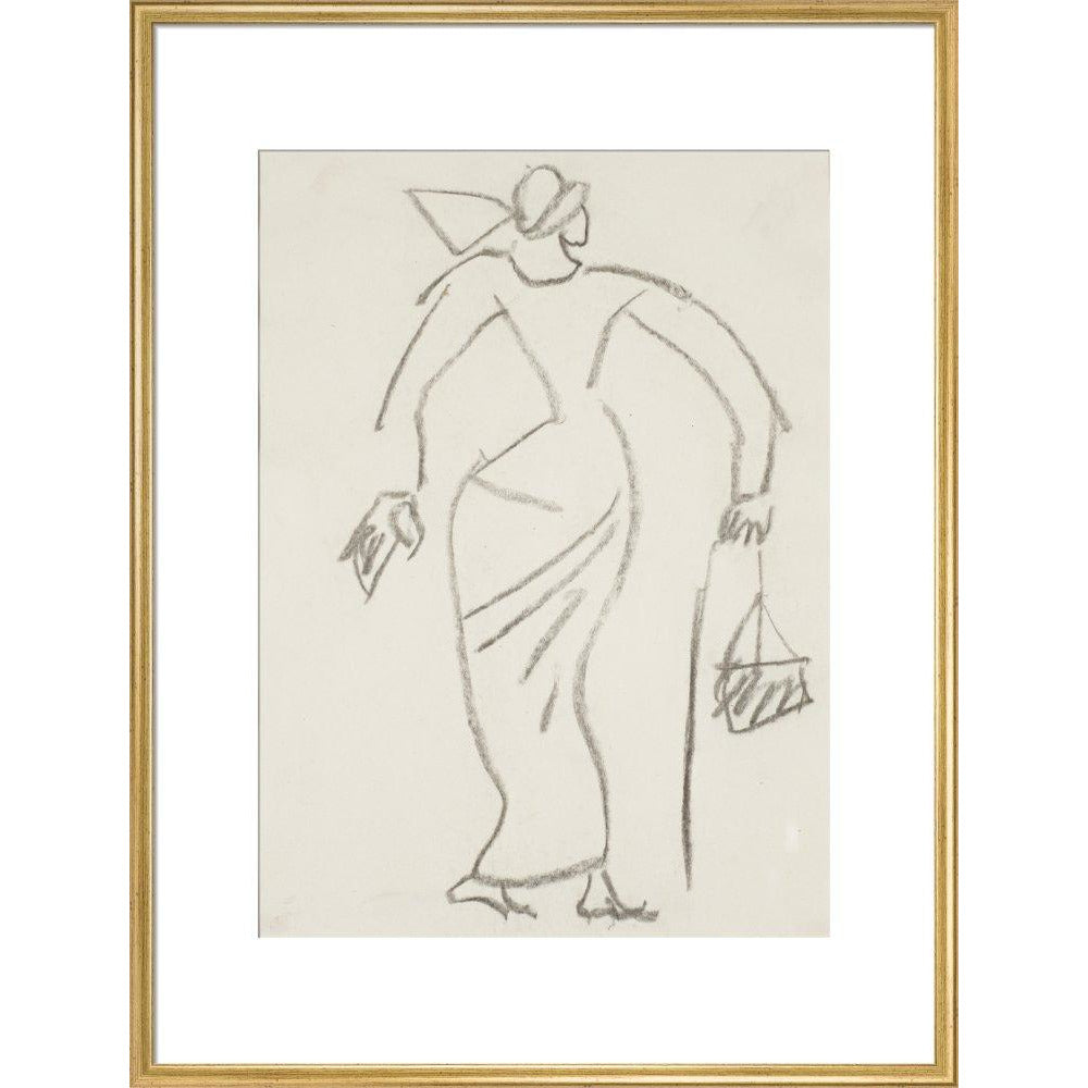 Woman with handbag - Art print