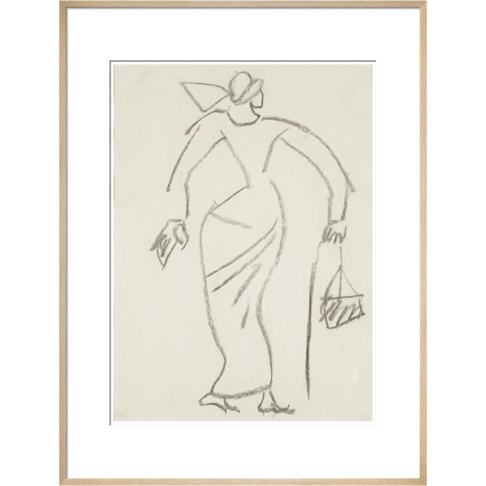 Woman with handbag - Art print