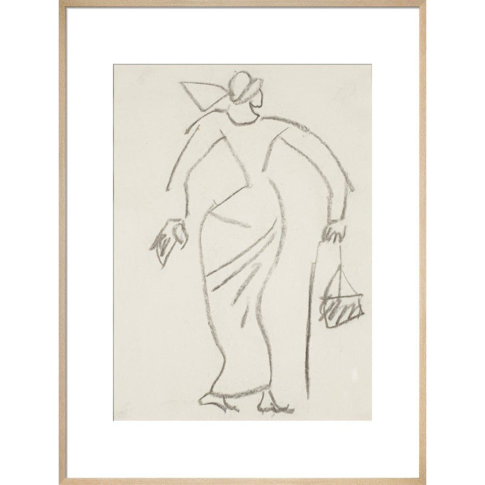 Woman with handbag - Art print