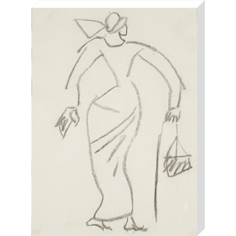 Woman with handbag - Art print