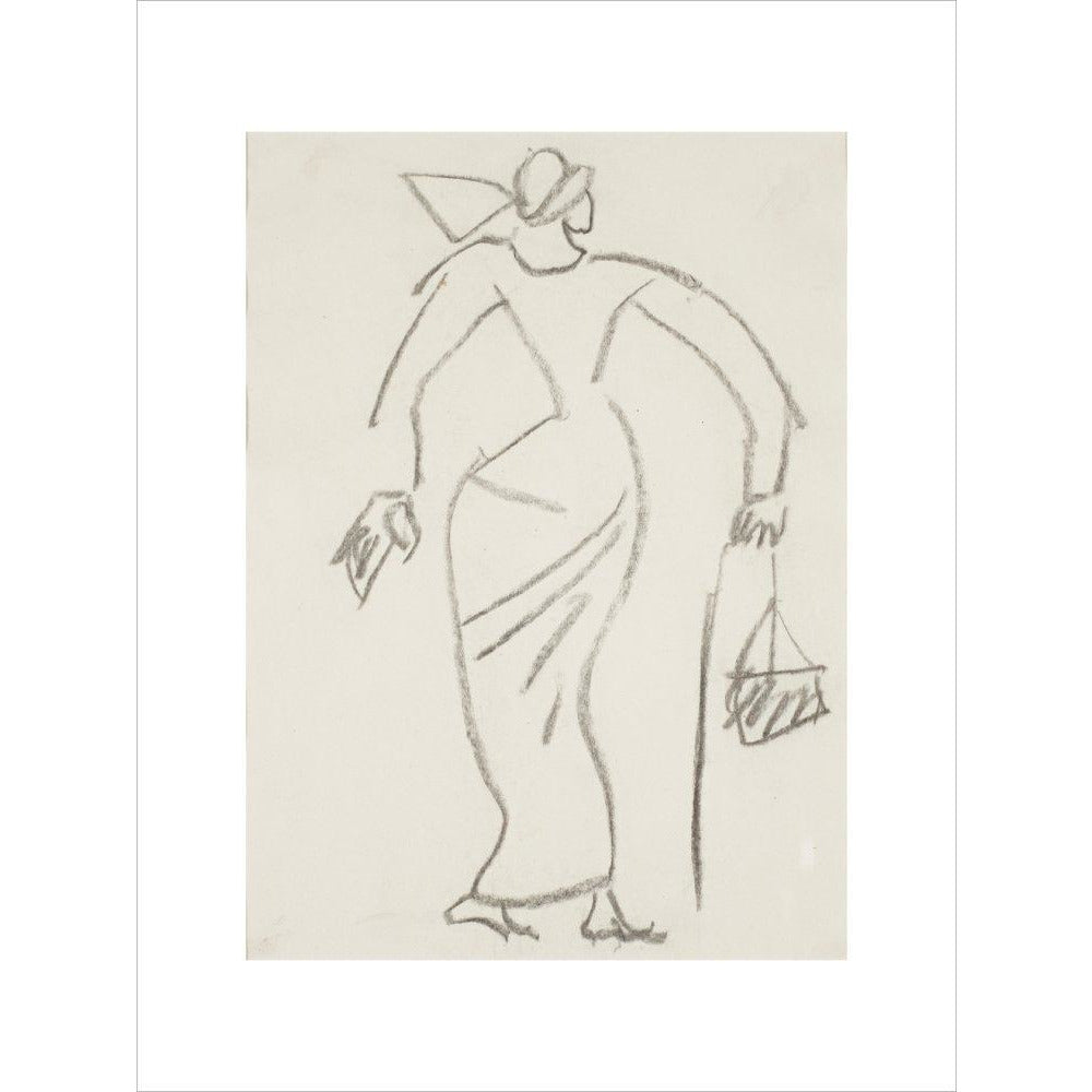 Woman with handbag - Art print