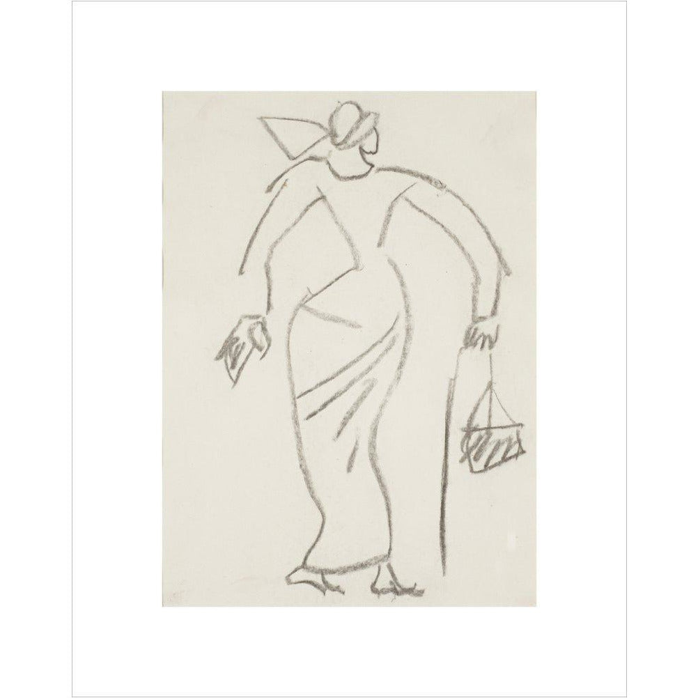 Woman with handbag - Art print