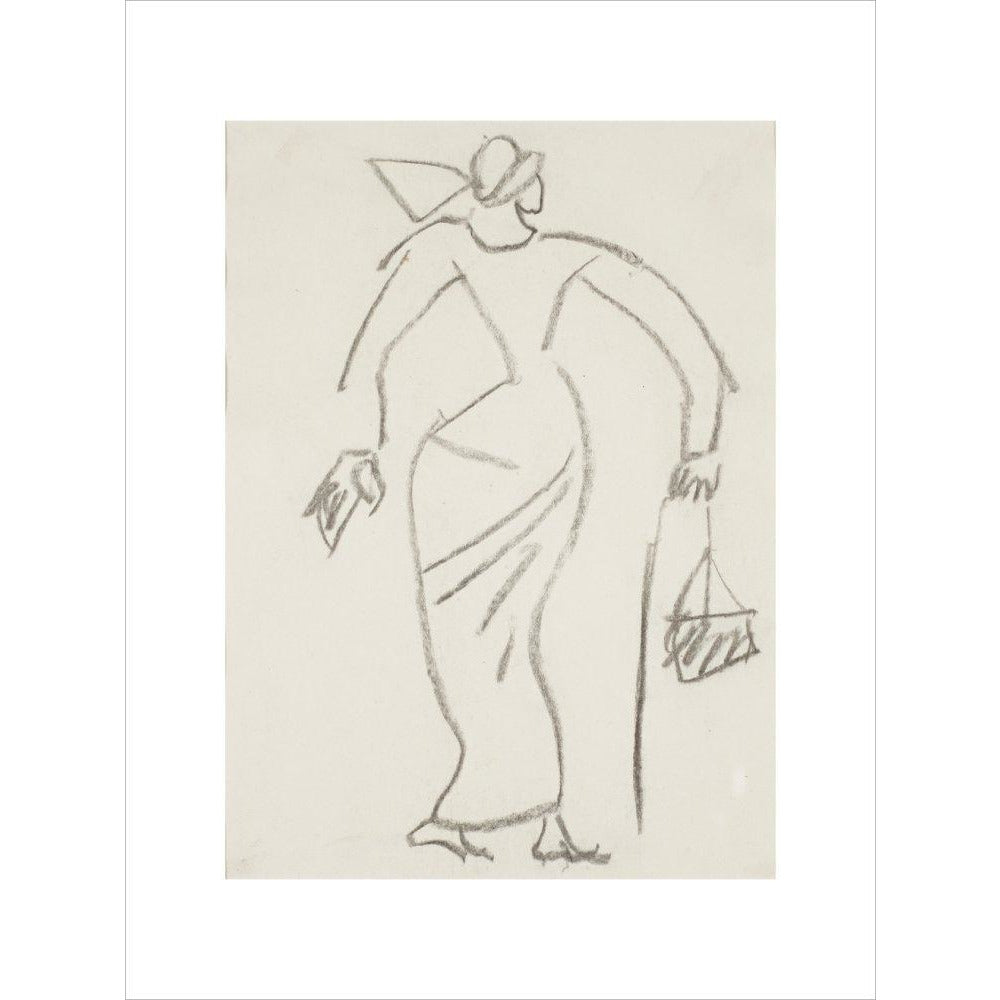 Woman with handbag - Art print