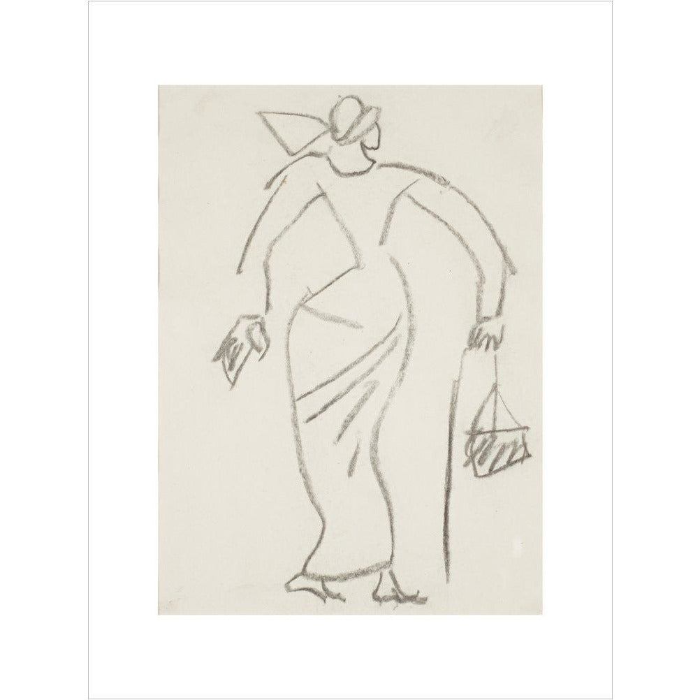 Woman with handbag - Art print