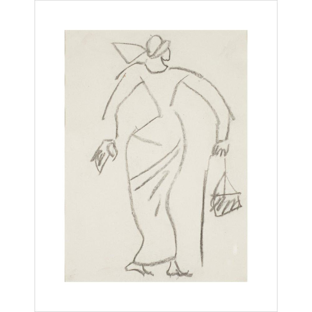 Woman with handbag - Art print
