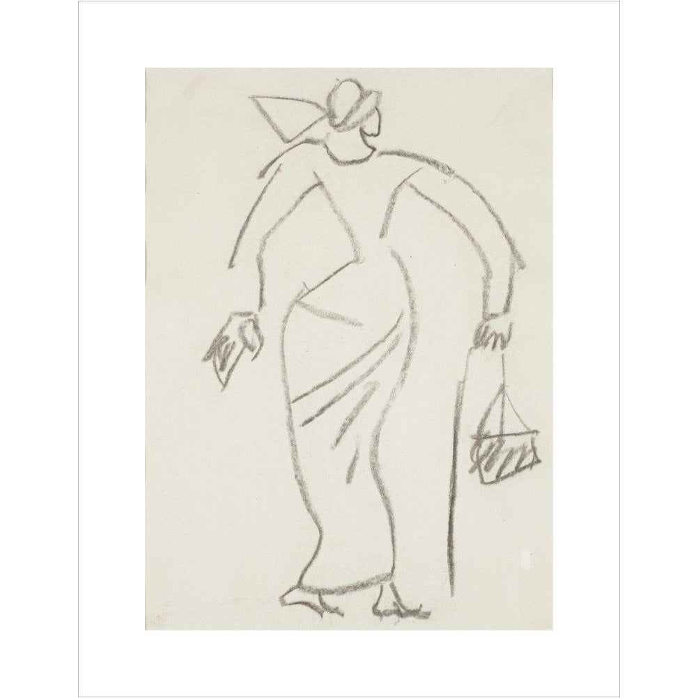 Woman with handbag - Art print