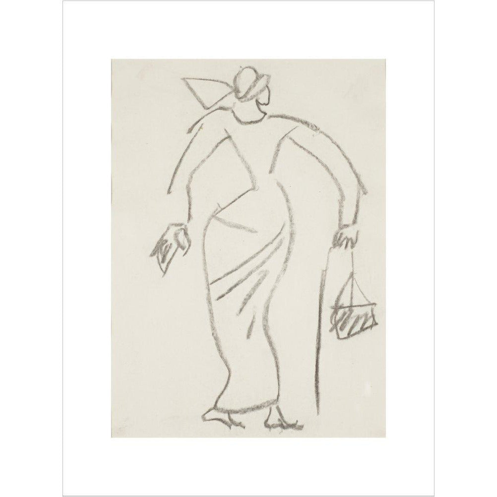 Woman with handbag - Art print