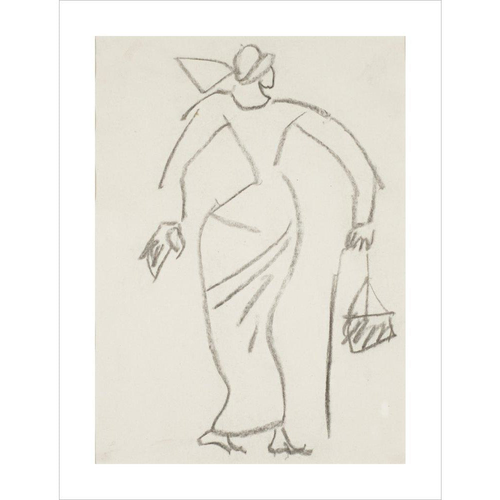 Woman with handbag - Art print