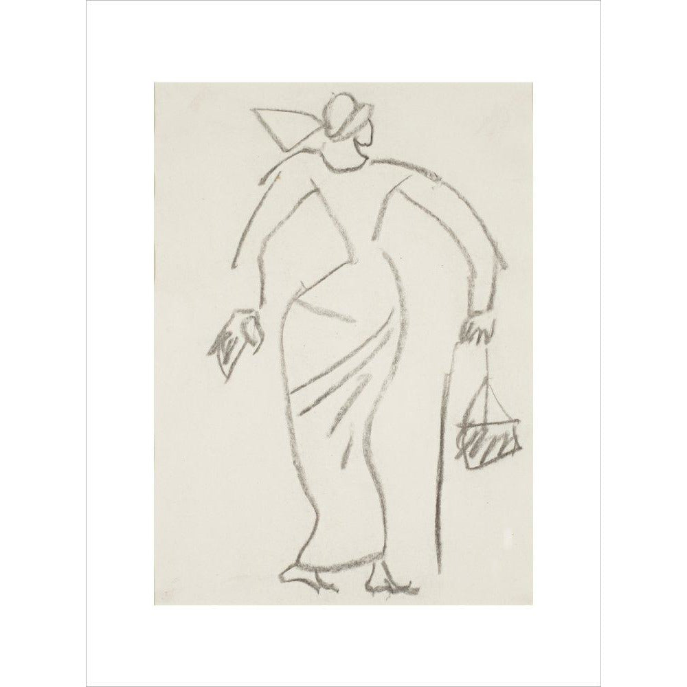 Woman with handbag - Art print