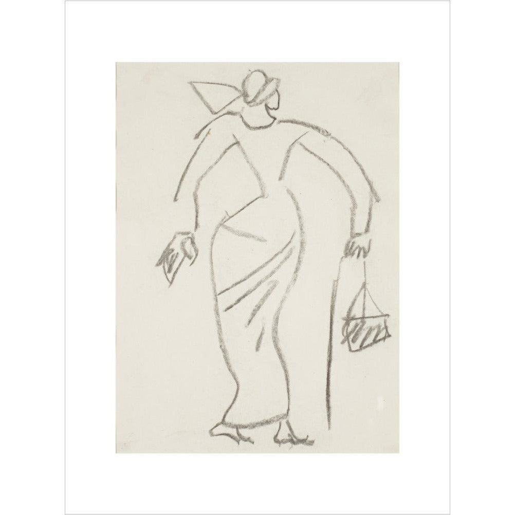 Woman with handbag - Art print