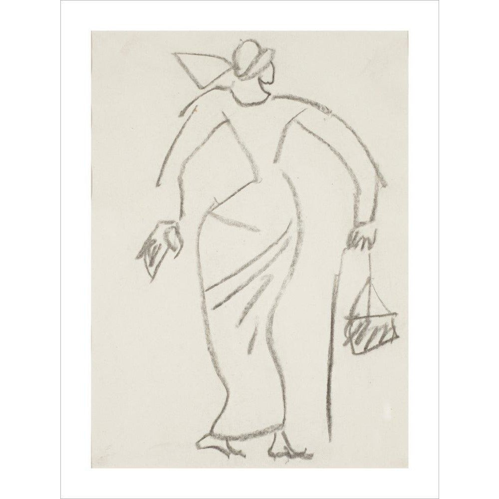 Woman with handbag - Art print