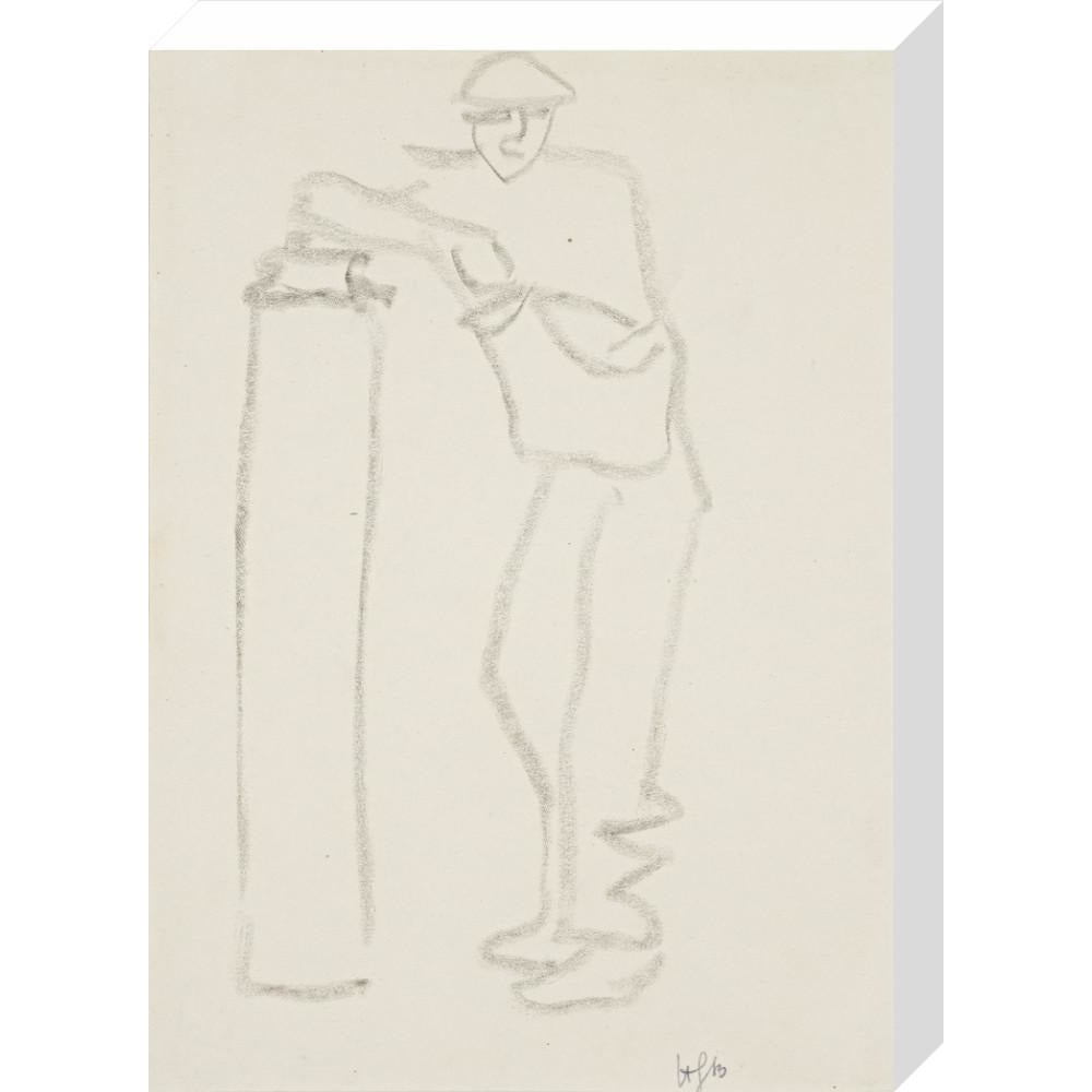 Man leaning on a pillar - Art print