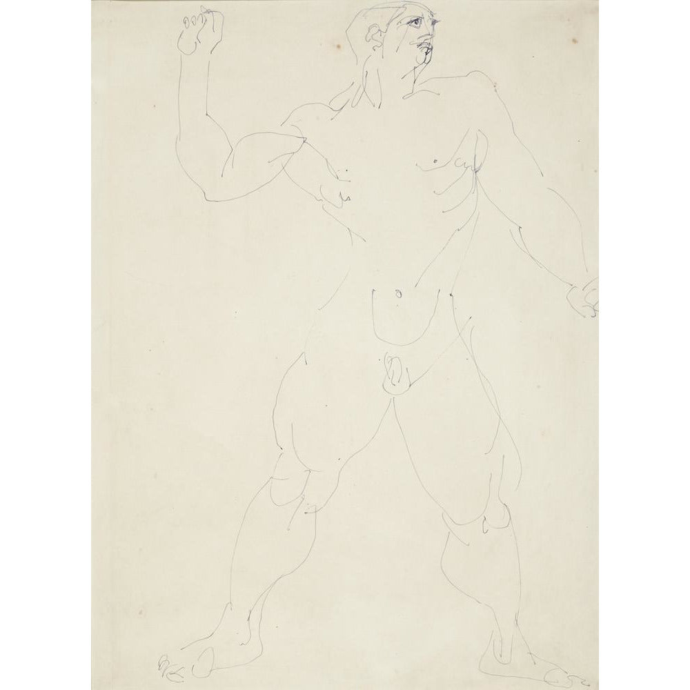 Large male nude - Art print