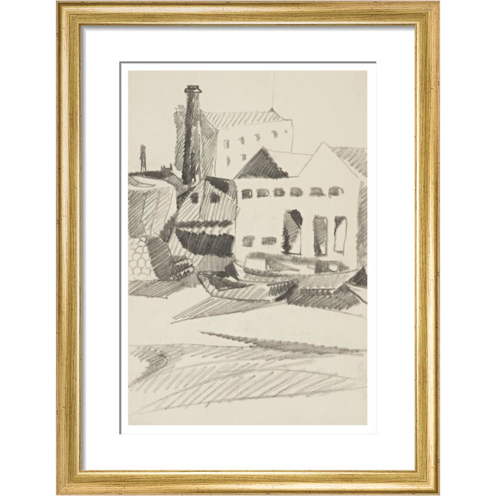 Houses and boats - Art print