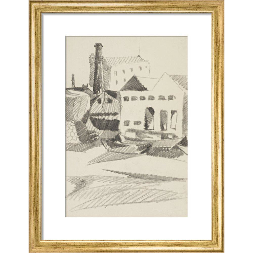 Houses and boats - Art print