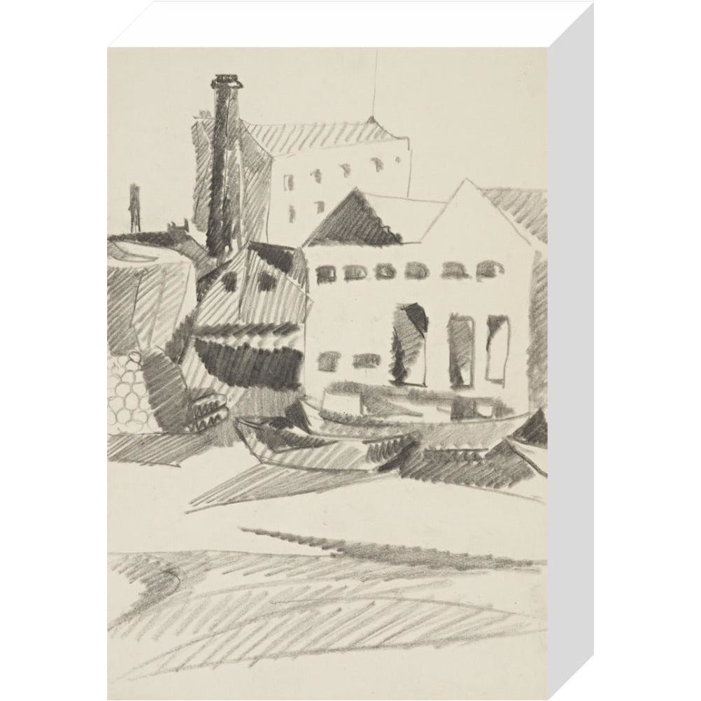 Houses and boats - Art print