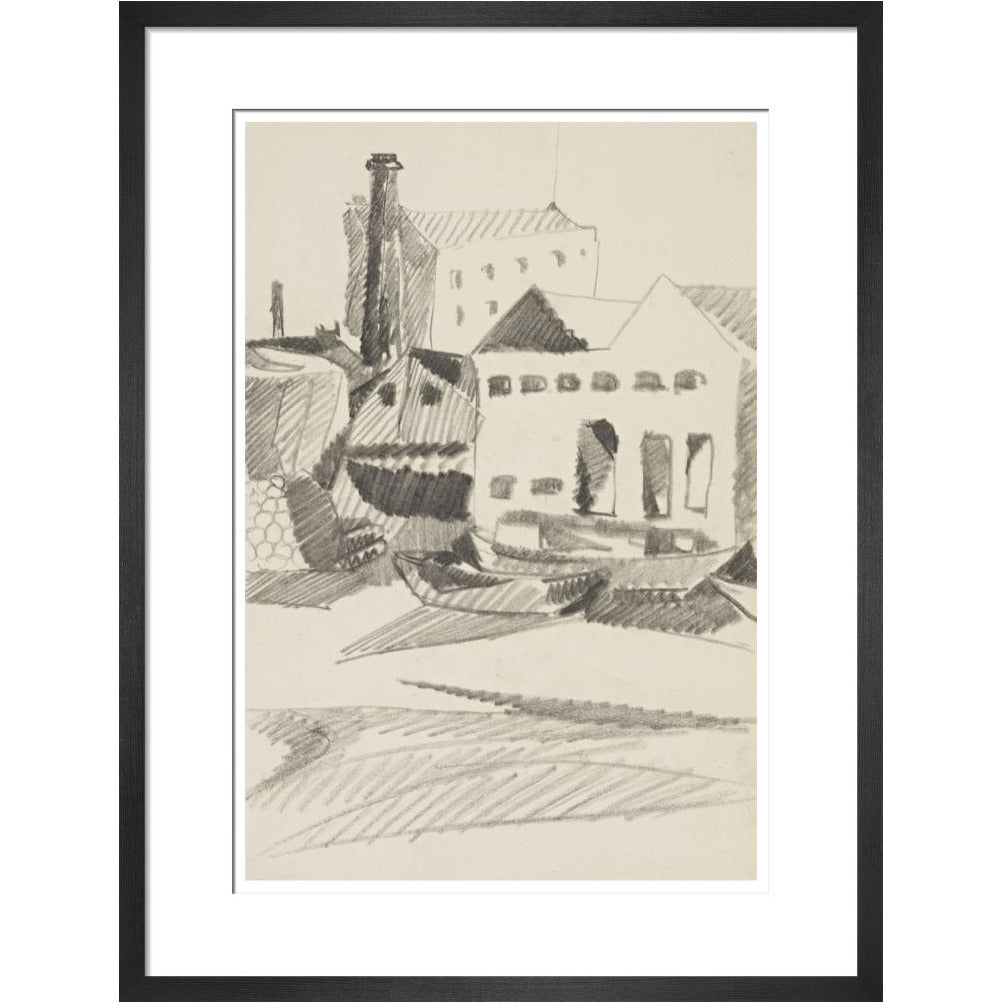 Houses and boats - Art print