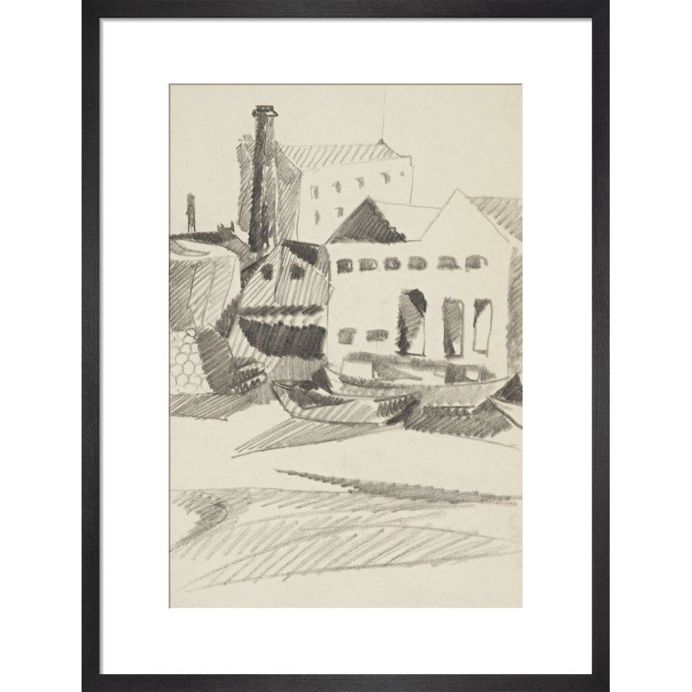 Houses and boats - Art print
