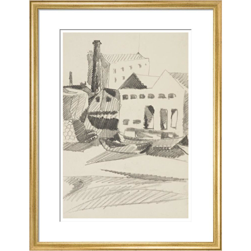 Houses and boats - Art print