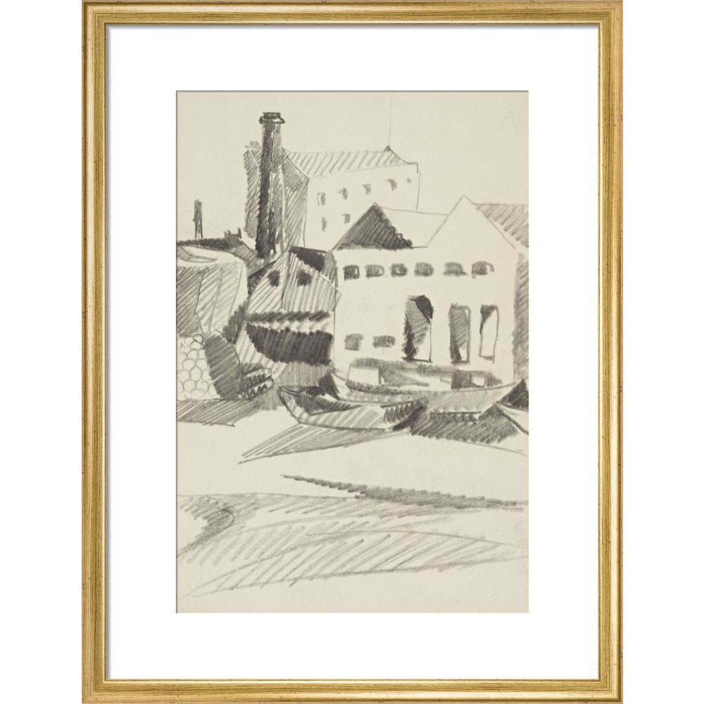 Houses and boats - Art print