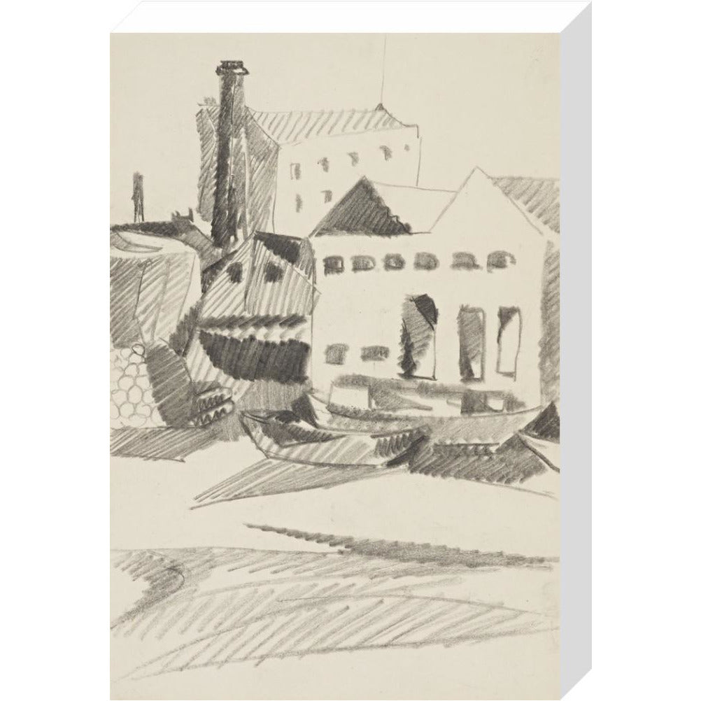 Houses and boats - Art print