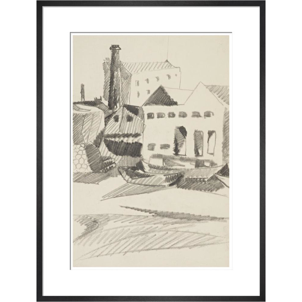 Houses and boats - Art print