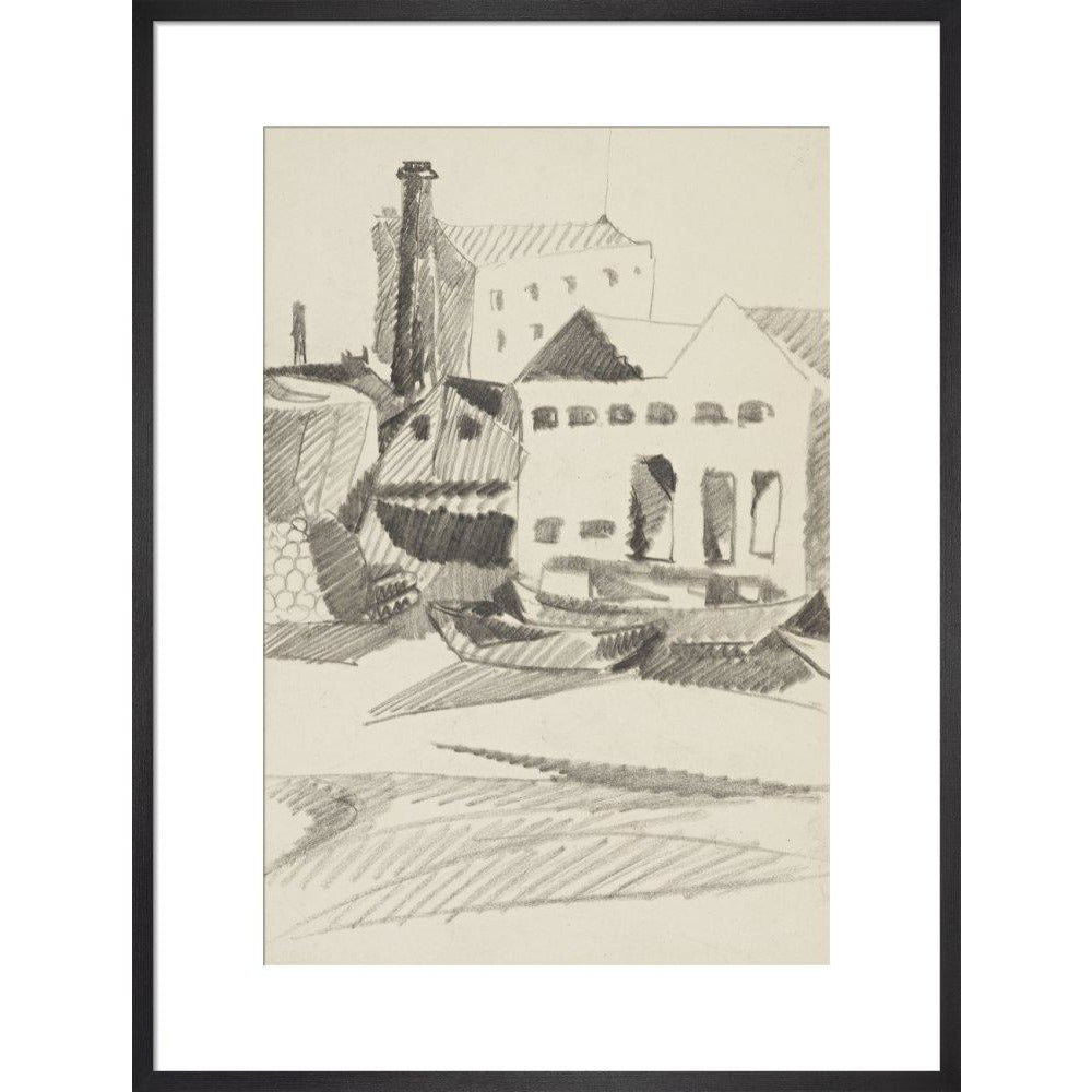Houses and boats - Art print
