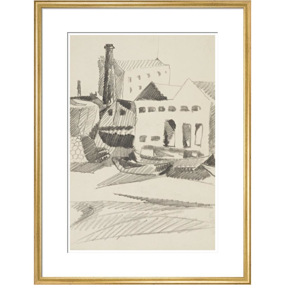 Houses and boats - Art print